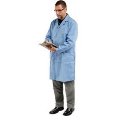 SUPERIOR SURGICAL MANUFACTURING Unisex Microstatic ESD Lab Coat - Blue, S 473-S